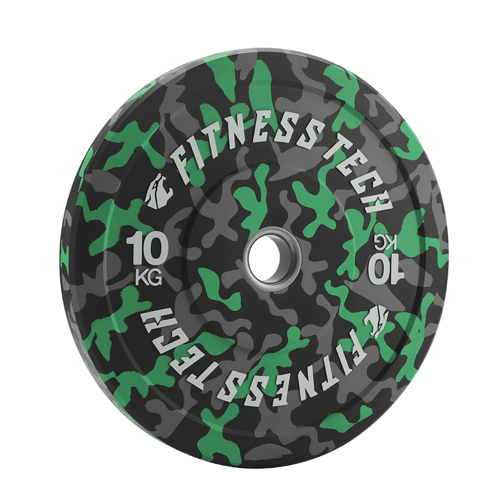 Set de 150kg Disco Bumper Plate Camuflaje Flecks Alta Resistencia