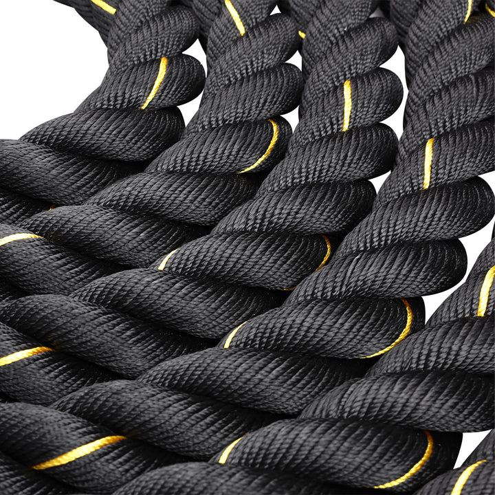 Cuerda Combate Crosstraining 12M x 50MM negro y amarillo - Fitness Tech