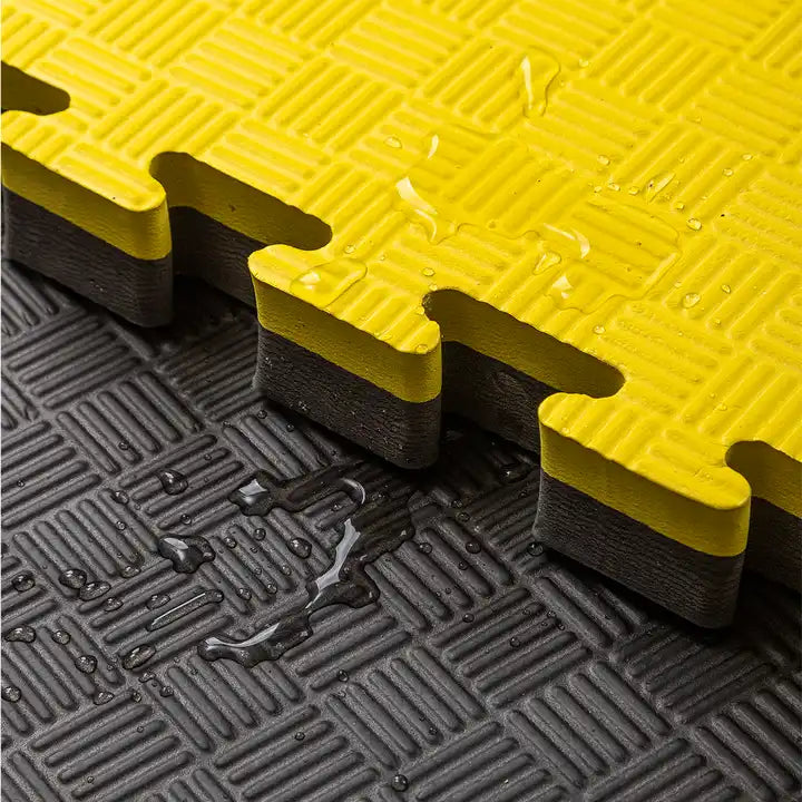 Tatami Profesional Puzzle Negro y Amarillo | Fitness Tech